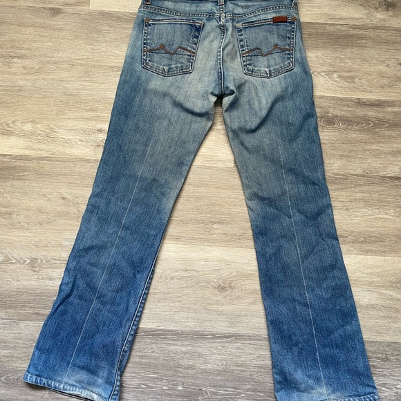 7 For All Mankind Boy Cut Faded Blue Jeans Size 26 - Picture 4 of 12